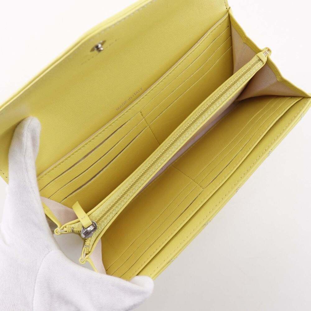 CHANEL Authentic Yellow Lambskin Leather Logo Wallet - Picture 7 of 16